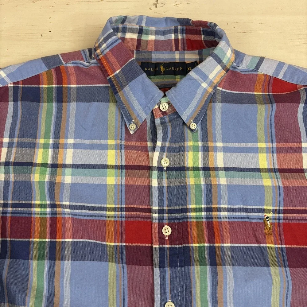 Ralph Lauren Plaid Button Down Shirt Mens XL